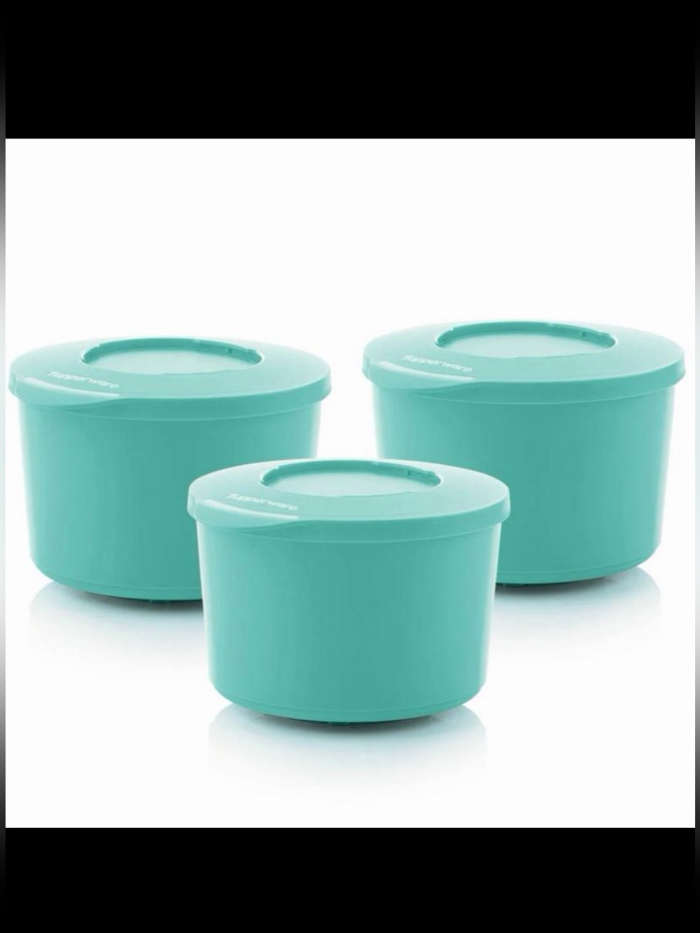 Tupperware Teal Round Food Storage Set - 3 Piece